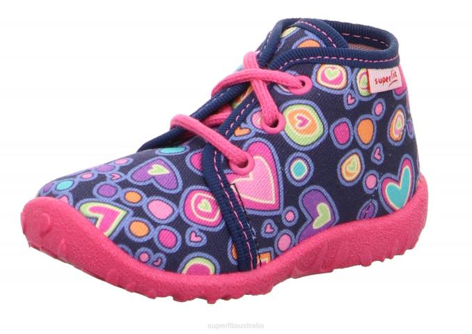 superfit_blue_multicoloured_babies_spotty_slipper_with_lacing_z6z832.jpg Superfit Blue/Multicoloured Babies SPOTTY - Slipper with Lacing Z6Z832 - Image 1
