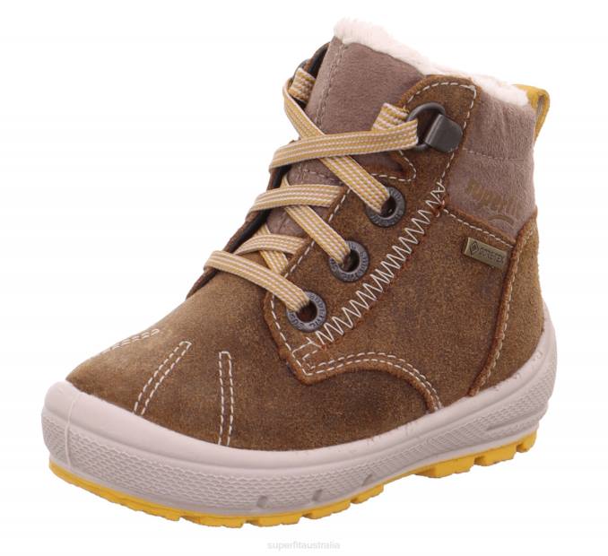 superfit_brown_yellow_babies_groovy_boot_with_lacing_z6z8464.jpg Superfit Brown/Yellow Babies GROOVY - Boot with Lacing Z6Z8464 - Image 1