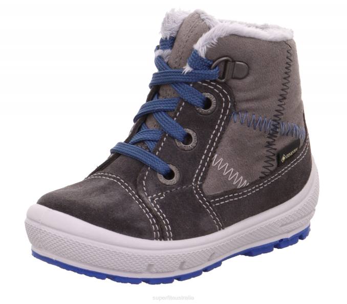 superfit_grey_blue_babies_groovy_boot_with_lacing_z6z8437.jpg Superfit Grey/Blue Babies GROOVY - Boot with Lacing Z6Z8437 - Image 1