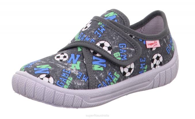 superfit_grey_green_babies_bill_slipper_with_velcro_fastener_z6z85.jpg Superfit Grey/Green Babies BILL - Slipper with Velcro Fastener Z6Z85 - Image 1