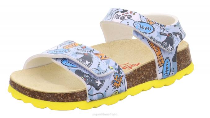 superfit_grey_multicoloured_toddlers_fussbettpantoffel_sandal_with_velcro_fastener_z6z8573.jpg Superfit Grey/Multicoloured Toddlers FUSSBETTPANTOFFEL - Sandal with Velcro Fastener Z6Z8573 - Image 1