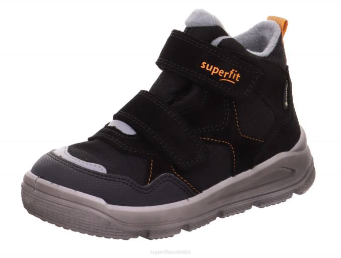 Superfit Black/Orange Babies MARS - Boot with Velcro Fastener Z6Z8456