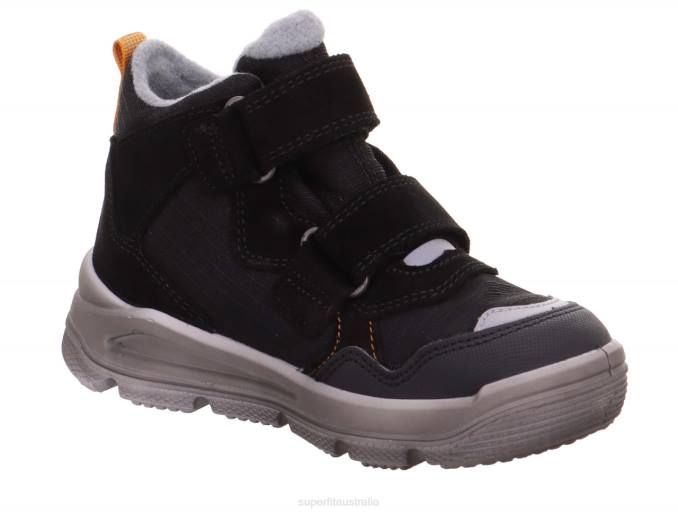 Superfit Black/Orange Babies MARS - Boot with Velcro Fastener Z6Z8456