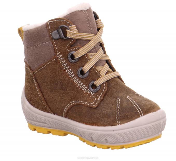 Superfit Brown/Yellow Babies GROOVY - Boot with Lacing Z6Z8464