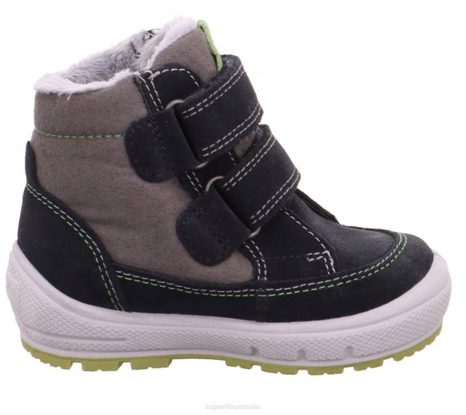 Superfit Grey/Green Babies GROOVY - Boot with Velcro Fastener Z6Z8448