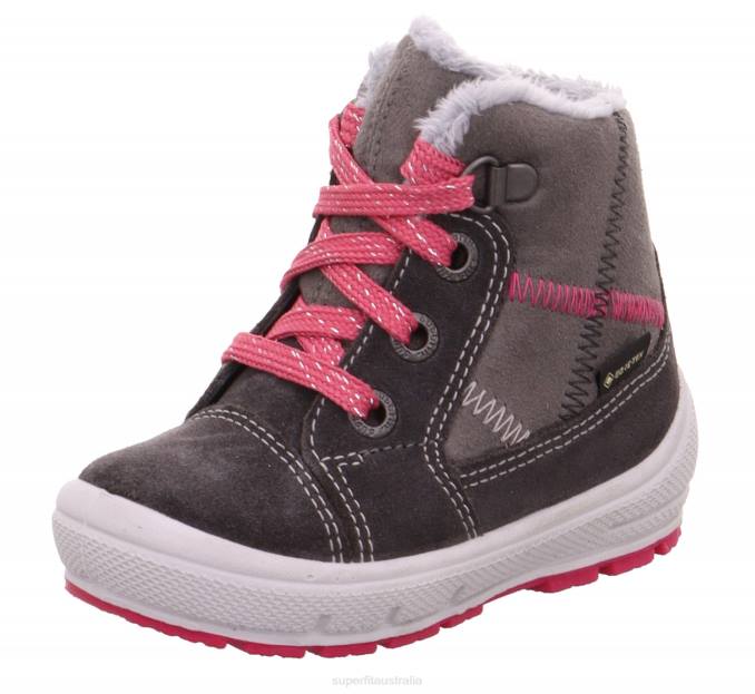 Superfit Grey/Pink Babies GROOVY - Boot with Lacing Z6Z8443