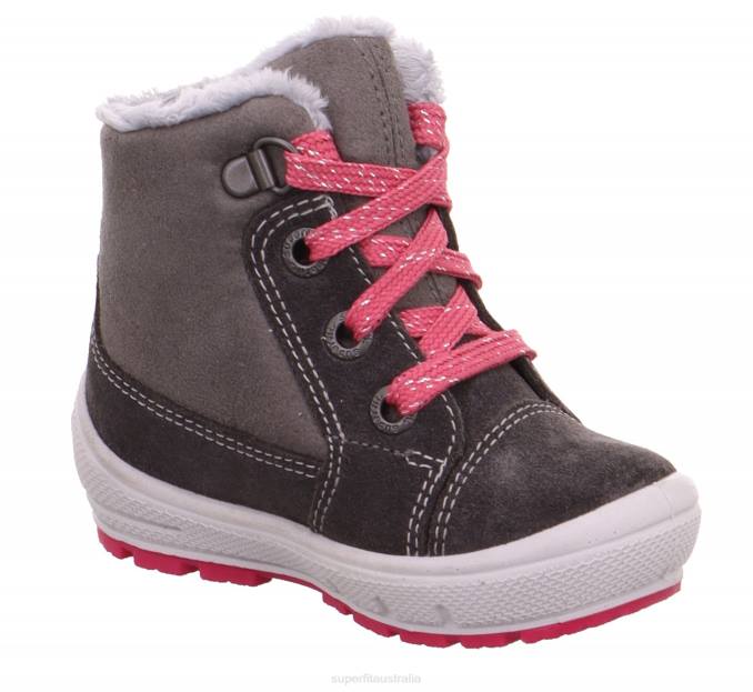 Superfit Grey/Pink Babies GROOVY - Boot with Lacing Z6Z8443