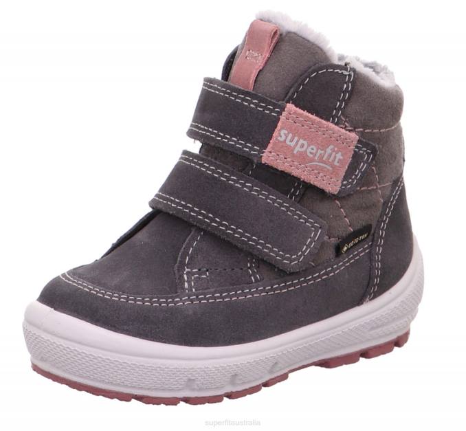 Superfit Grey/Pink Babies GROOVY - Boot with Velcro Fastener Z6Z8494