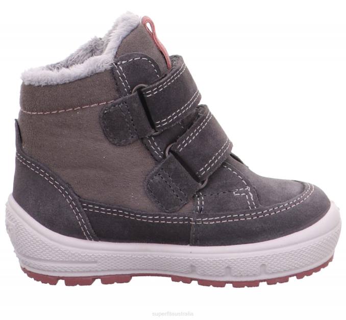 Superfit Grey/Pink Babies GROOVY - Boot with Velcro Fastener Z6Z8494