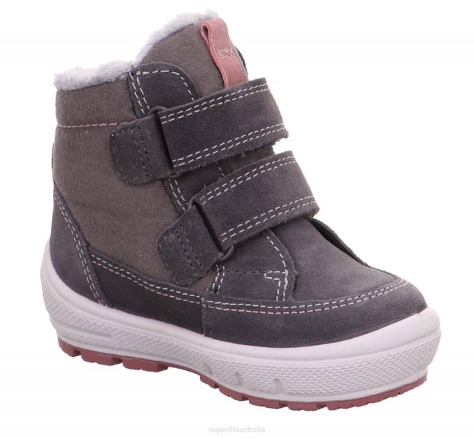 Superfit Grey/Pink Babies GROOVY - Boot with Velcro Fastener Z6Z8494