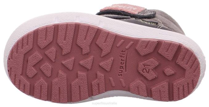 Superfit Grey/Pink Babies GROOVY - Boot with Velcro Fastener Z6Z8494