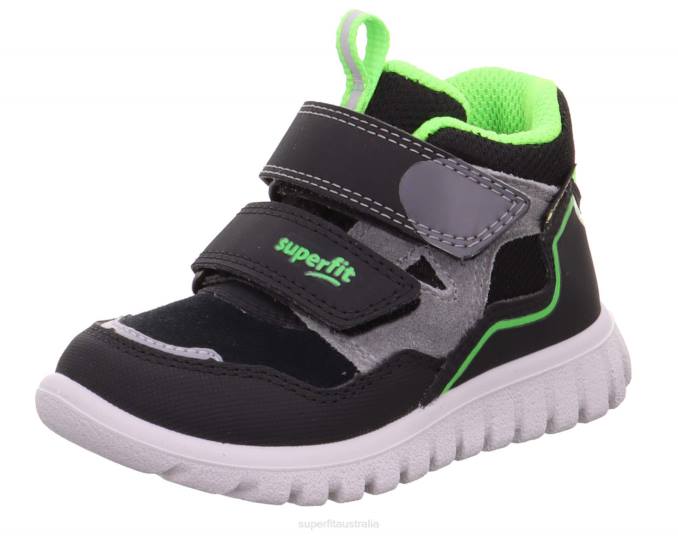 Superfit Black/Green Babies SPORT7 MINI - Sneakers high with Velcro Fastener Z6Z8401