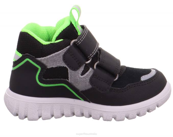 Superfit Black/Green Babies SPORT7 MINI - Sneakers high with Velcro Fastener Z6Z8401