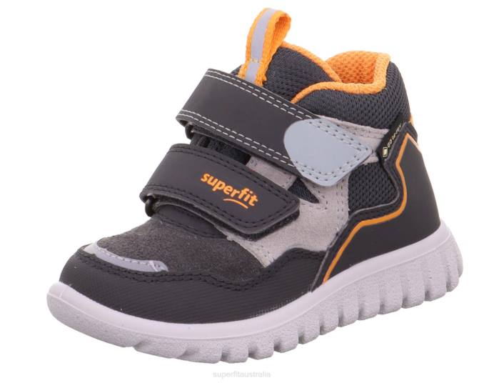 Superfit Grey/Orange Babies SPORT7 MINI - Sneakers high with Velcro Fastener Z6Z8365