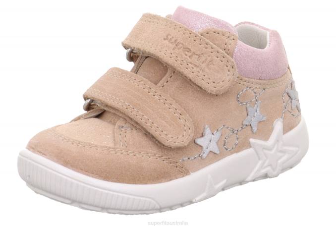 Superfit Beige/Pink Babies STARLIGHT - Sneakers low with Velcro Fastener Z6Z8239