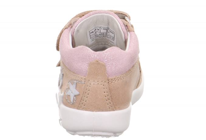 Superfit Beige/Pink Babies STARLIGHT - Sneakers low with Velcro Fastener Z6Z8239