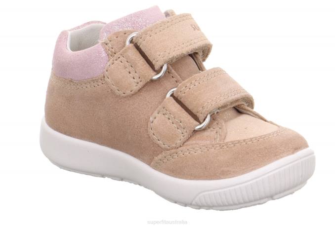 Superfit Beige/Pink Babies STARLIGHT - Sneakers low with Velcro Fastener Z6Z8239