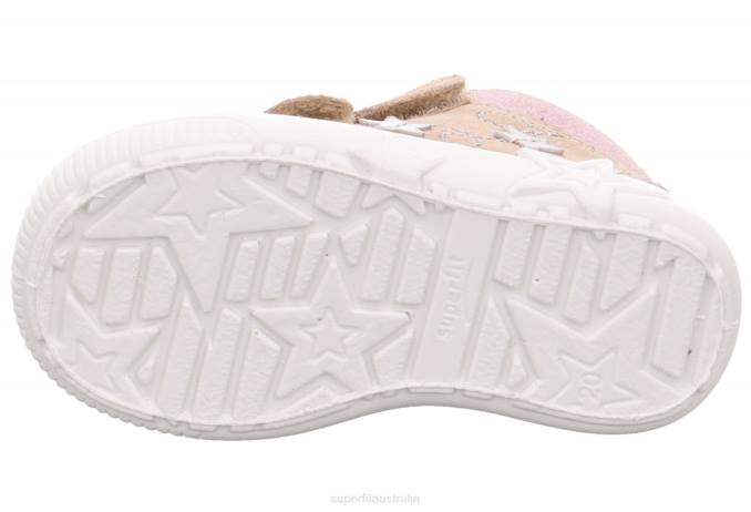 Superfit Beige/Pink Babies STARLIGHT - Sneakers low with Velcro Fastener Z6Z8239