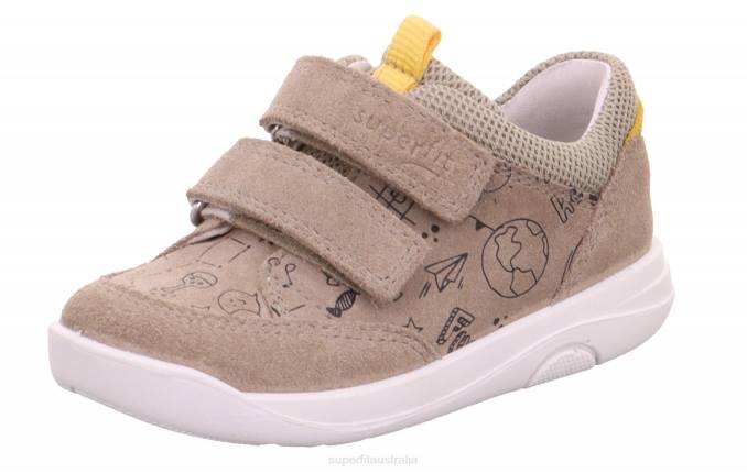 Superfit Beige/Yellow Babies LILLO - Sneakers low with Velcro Fastener Z6Z8313