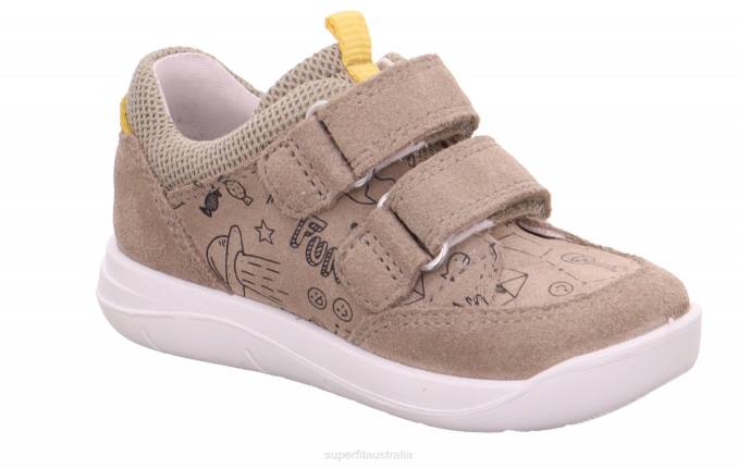 Superfit Beige/Yellow Babies LILLO - Sneakers low with Velcro Fastener Z6Z8313