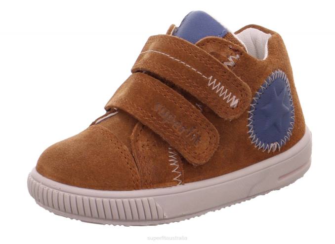 Superfit Brown/Blue Babies MOPPY - Sneakers low with Velcro Fastener Z6Z8376