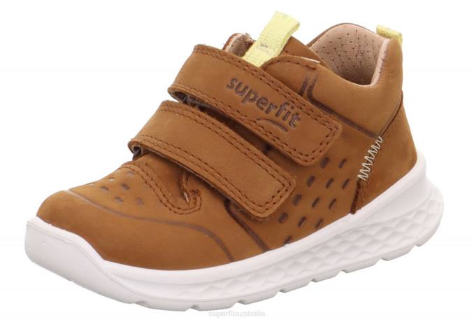 Superfit Brown/Yellow Babies BREEZE - Sneakers low with Velcro Fastener Z6Z8318