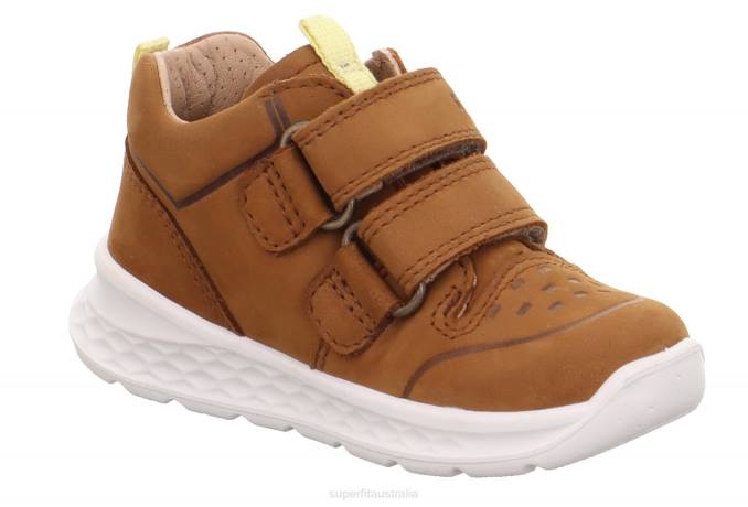 Superfit Brown/Yellow Babies BREEZE - Sneakers low with Velcro Fastener Z6Z8318