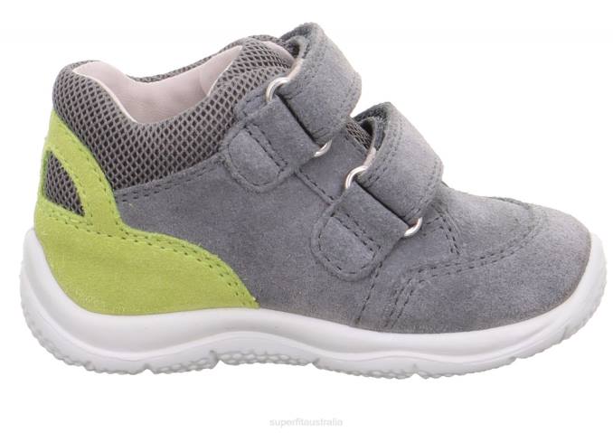 Superfit Grey/Green Babies UNIVERSE - Sneakers low with Velcro Fastener Z6Z8311