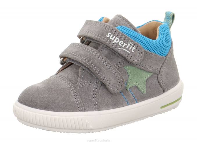 Superfit Light Grey/Blue Babies MOPPY - Sneakers low with Velcro Fastener Z6Z8236