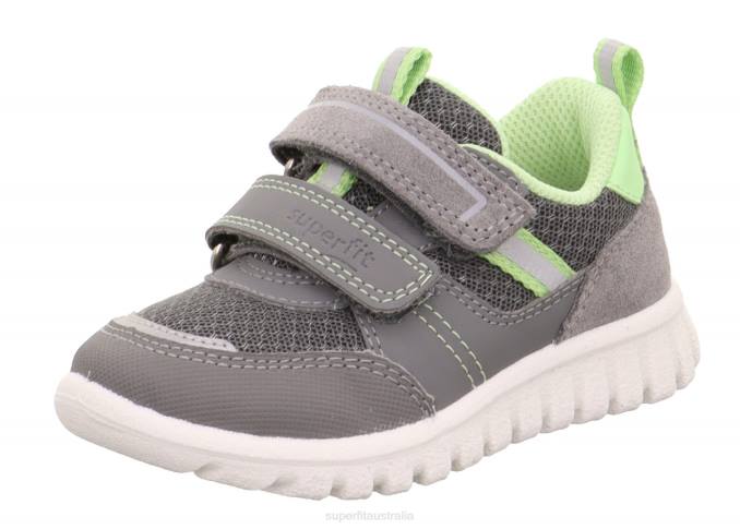 Superfit Light Grey/Light Green Babies SPORT7 MINI - Sneakers low with Velcro Fastener Z6Z8361