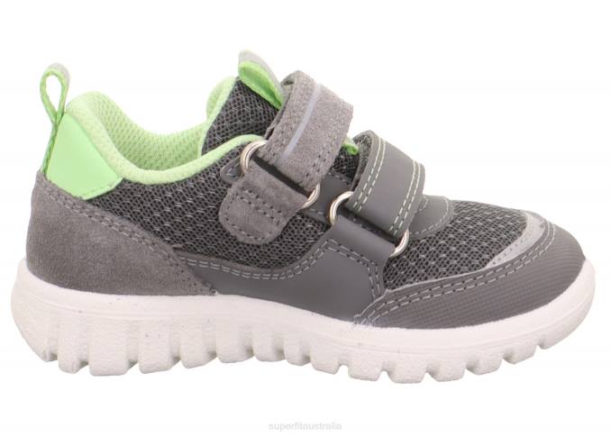 Superfit Light Grey/Light Green Babies SPORT7 MINI - Sneakers low with Velcro Fastener Z6Z8361