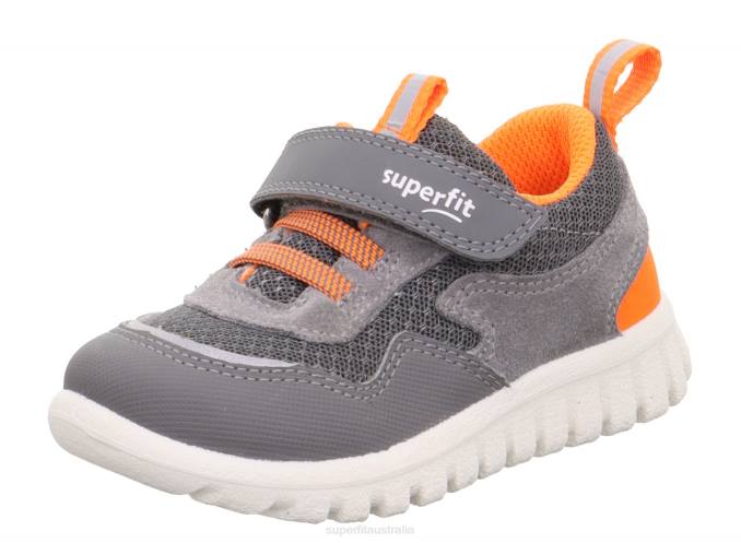 Superfit Light Grey/Orange Babies SPORT7 MINI - Sneakers low with Velcro Fastener Z6Z8348