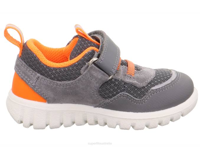 Superfit Light Grey/Orange Babies SPORT7 MINI - Sneakers low with Velcro Fastener Z6Z8348