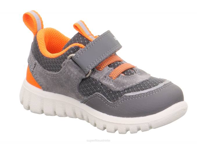 Superfit Light Grey/Orange Babies SPORT7 MINI - Sneakers low with Velcro Fastener Z6Z8348