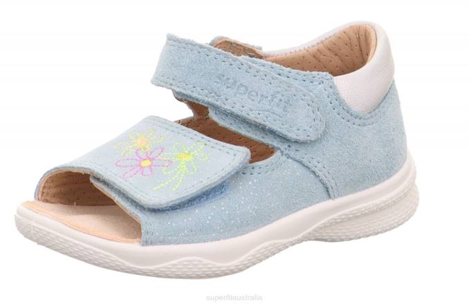 Superfit Light Blue/Silver Babies POLLY - Sandal with Velcro Fastener Z6Z8186