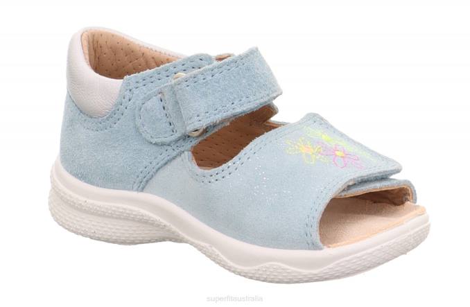 Superfit Light Blue/Silver Babies POLLY - Sandal with Velcro Fastener Z6Z8186