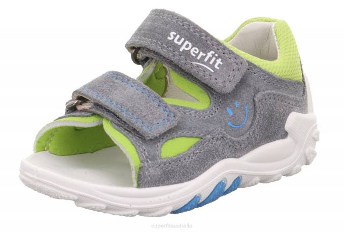 Superfit Light Grey/Light Green Babies FLOW - Sandal with Velcro Fastener Z6Z8188