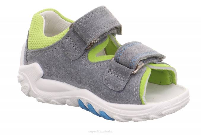 Superfit Light Grey/Light Green Babies FLOW - Sandal with Velcro Fastener Z6Z8188