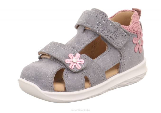 Superfit Light Grey/Pink Babies BUMBLEBEE - Sandal with Velcro Fastener Z6Z8212