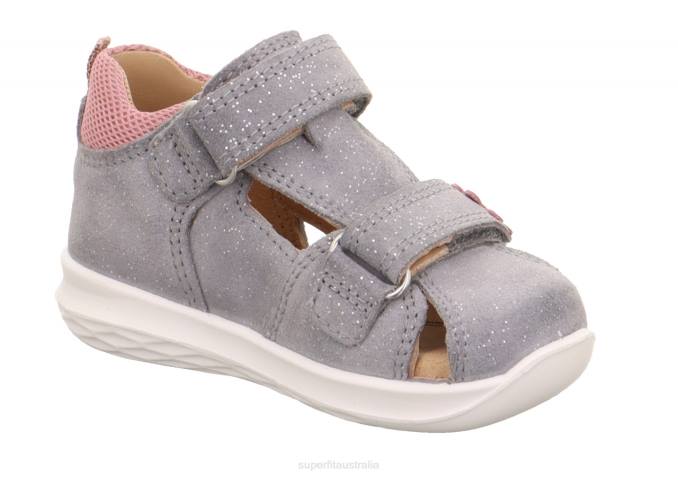 Superfit Light Grey/Pink Babies BUMBLEBEE - Sandal with Velcro Fastener Z6Z8212