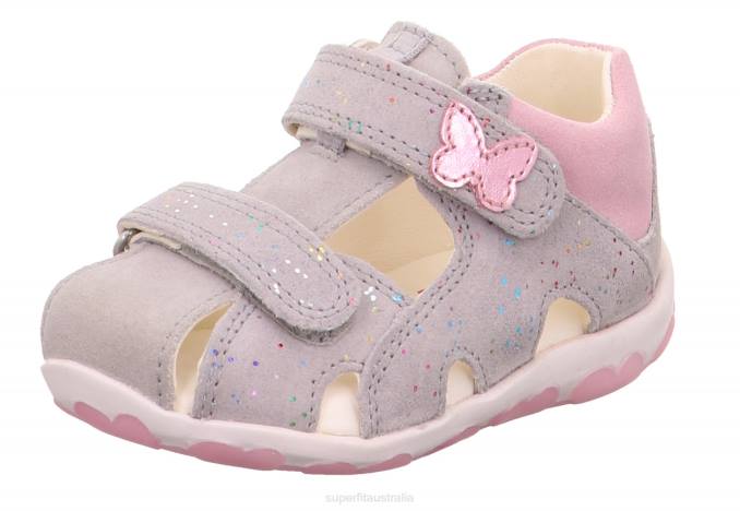 Superfit Light Grey/Pink Babies FANNI - Sandal with Velcro Fastener Z6Z8229