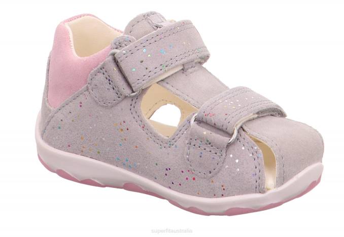 Superfit Light Grey/Pink Babies FANNI - Sandal with Velcro Fastener Z6Z8229