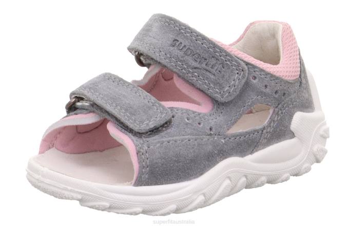 Superfit Light Grey/Pink Babies FLOW - Sandal with Velcro Fastener Z6Z8174