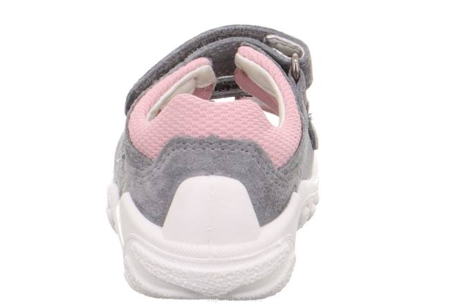 Superfit Light Grey/Pink Babies FLOW - Sandal with Velcro Fastener Z6Z8174