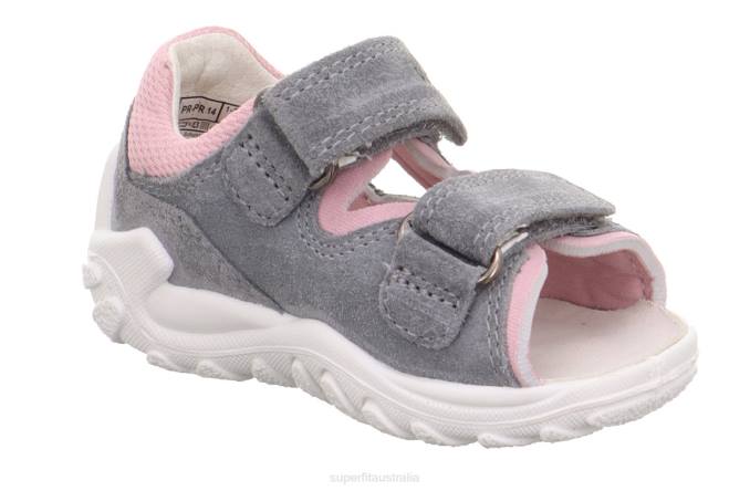 Superfit Light Grey/Pink Babies FLOW - Sandal with Velcro Fastener Z6Z8174