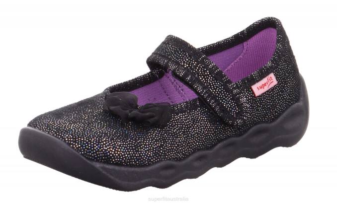 Superfit Black Babies BUBBLE - Slipper with Velcro Fastener Z6Z8144