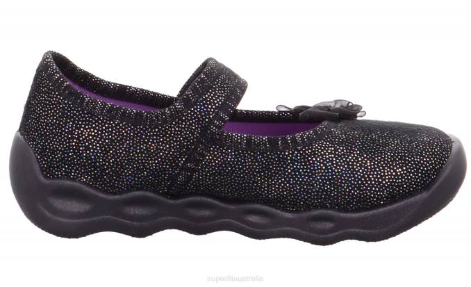 Superfit Black Babies BUBBLE - Slipper with Velcro Fastener Z6Z8144