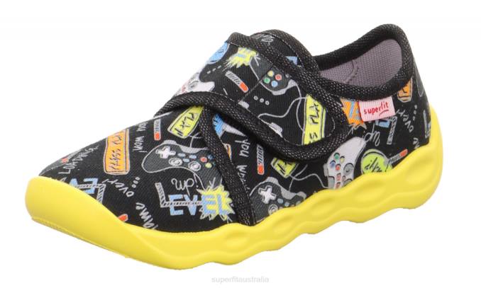 Superfit Black/Multicoloured Babies BUBBLE - Slipper with Velcro Fastener Z6Z826