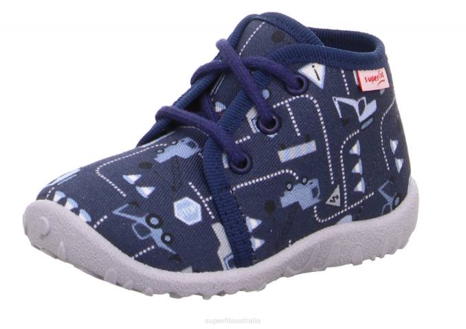 Superfit Blue/White Babies SPOTTY - Slipper with Lacing Z6Z851