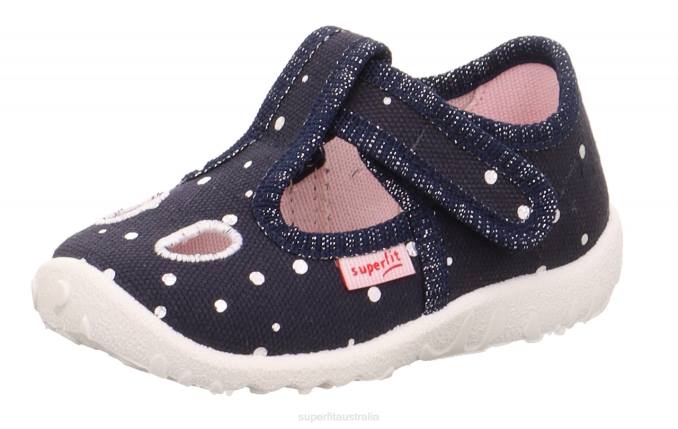 Superfit Dark Blue/Silver Babies SPOTTY - Slipper with Velcro Fastener Z6Z893